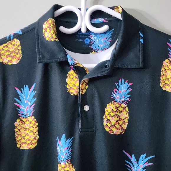 Chubbies Men’s Size M Multicolor Pineapple Print Short Sleeve Knit Golf Shirt - Picture 3 of 7
